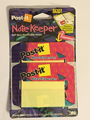 0051131610071 - POST-IT NOTE KEEPER SELF-STICK REMOVABLE NOTES DISPENSER - 2 DISPENSERS, 40 SHEETS TOTAL - 2 PACKAGES