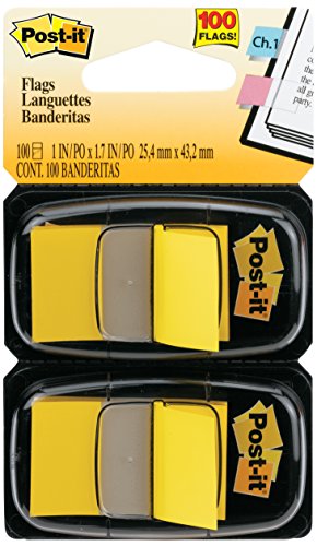 0051131983694 - POST-IT FLAGS VALUE PACK, YELLOW, 1-INCH WIDE, 50/DISPENSER, 12-DISPENSERS/PACK