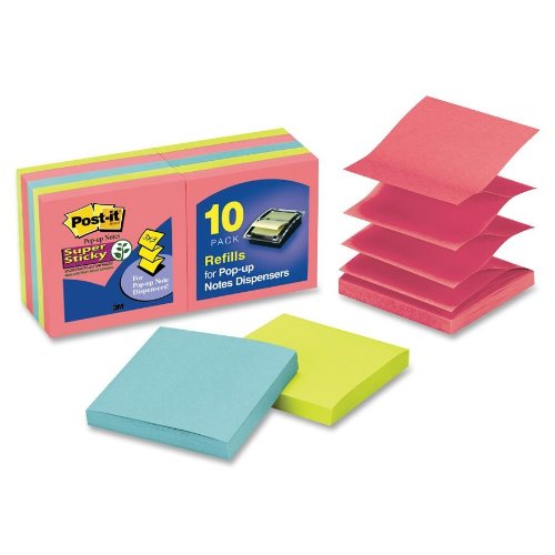 0051135808917 - POST-IT SUPER STICKY POP-UP NOTES, 3 IN X 3 IN, RIO DE JANEIRO COLLECTION, 10 PADS/PACK (R330-10SSAU)