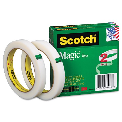 0051141234564 - SCOTCH MAGIC TAPE, 1/2 X 2592 INCHES, BOXED, 2 ROLLS