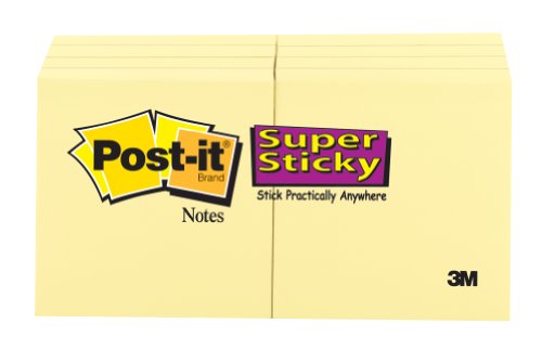 0051141325057 - POST-IT SUPER STICKY NOTES, 2 X 2 INCHES, CANARY YELLOW, 8 COUNT