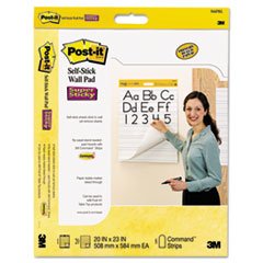 0051141340876 - POST-IT(R) SELF-STICK WALL PADS, 20IN. X 23IN., PRIMARY RULED, 10 SHEETS, PACK O