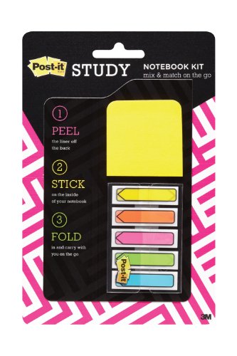 0051141392592 - POST-IT NOTEBOOK KIT, 2 IN X 2 IN FULL ADHESIVE NOTES, 25-SHEET PAD, 1/2-INCH ARROW FLAGS, 5-COLORS, 100-FLAGS (ED-FLIPOUTM)