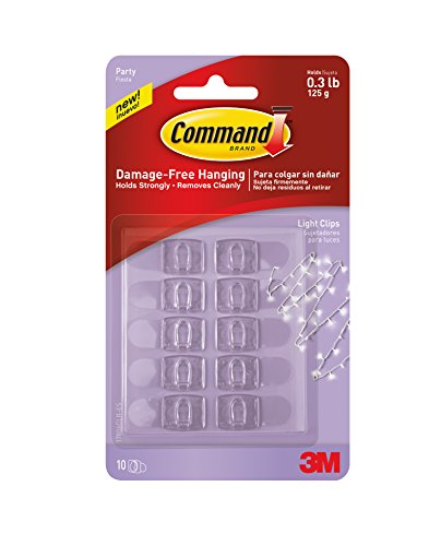 0051141399409 - COMMAND PARTY LIGHT CLIPS, CLEAR, 10-CLIPS