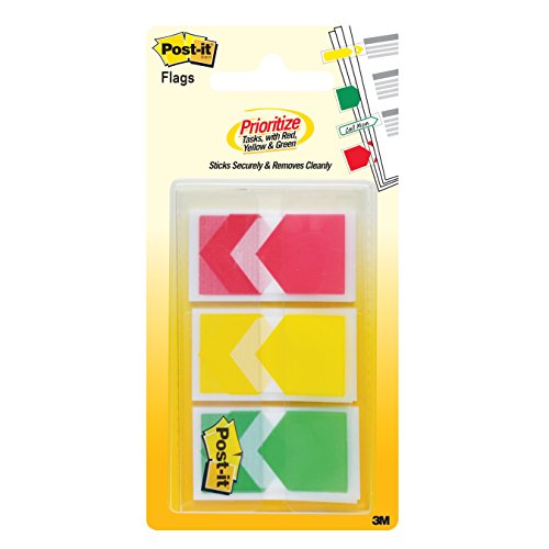 0051141403465 - POST-IT PRIORITIZATION FLAGS, ARROW, RED, YELLOW, GREEN, 1-INCH WIDE, 60-FLAGS/PACK