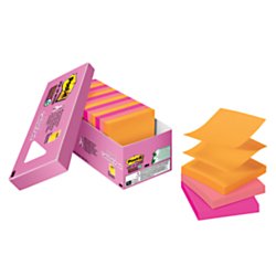 0051141409337 - POST-IT(R) SUPER STICKY POP-UP NOTES, COLORS OF THE WORLD, 3IN. X 3IN., ASSORTED COLORS, 90 NOTES PER PAD, PACK OF 18 PAD