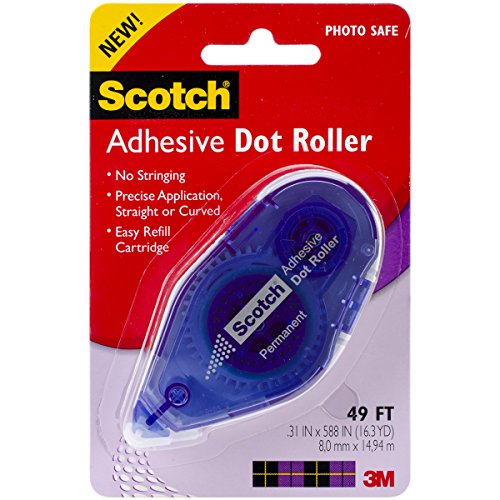0051141908113 - SCOTCH 055 1/3-INCH BY 49-FEET ADHESIVE DOT ROLLER