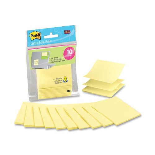 0051141915029 - POST-IT SUPER STICKY POP-UP NOTES, WITH LAPTOP DISPENSER REFILLS, 3 X 3-INCHES , CANARY YELLOW, 10-PADS/PACK