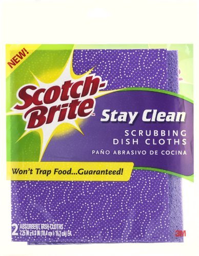 0051141956053 - SCOTCH-BRITE SCRUBBING DISH CLOTHS STAY CLEAN - 2 CT