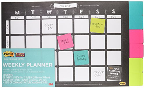 0051141956695 - POST-IT BRAND SUPER STICKY FULL ADHESIVE NOTES WEEKLY PLANNER