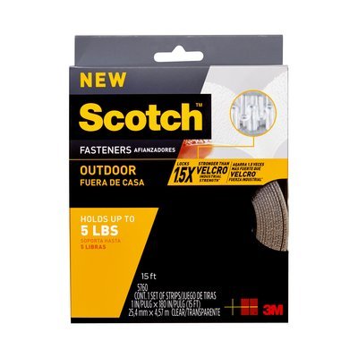 0051141966304 - SCOTCH RF5760 OUTDOOR FASTENERS, 1-INCH X 15-FEET, CLEAR, 1 SET OF STRIPS