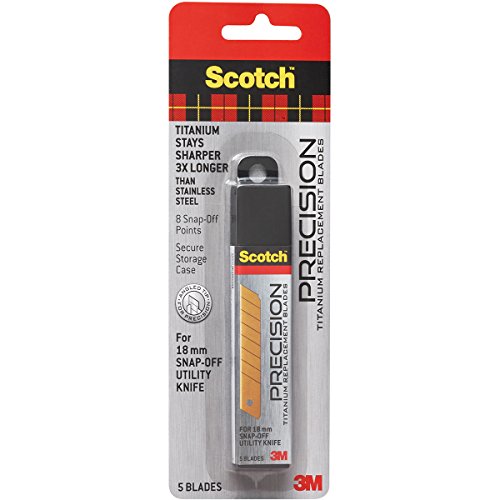 0051141976556 - 3M SCOTCH UTILITY KNIFE REFILL BLADES, LARGE, 5-PACK