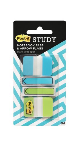 0051141979823 - POST-IT NOTEBOOK TABS AND ARROW FLAGS, TEAL AND LIME, 24-1 INCH TABS , 40-1/2 INCH ARROW FLAGS (ED-CTF2)