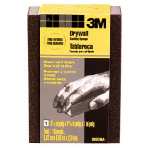 0051144090938 - 3M 9093DCNA SMALL AREA DRYWALL SANDING SPONGE, 3.75 IN BY 2.625 IN BY 1 IN, FINE/MEDIUM