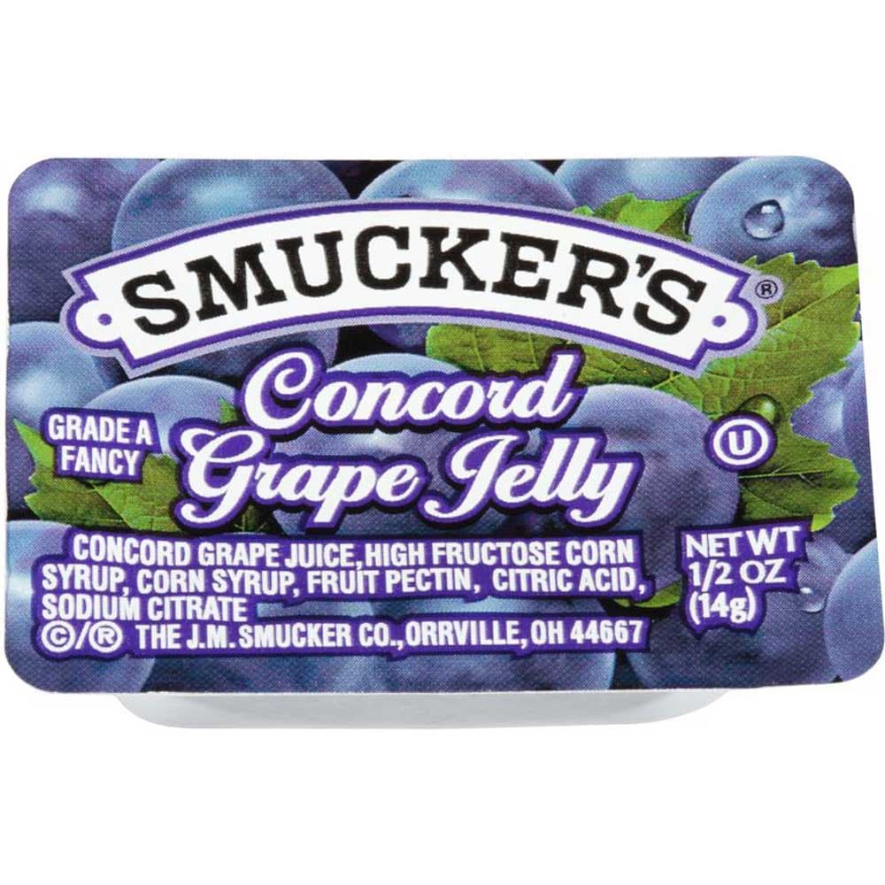 0005150000764 - SMUCKERS GRAPE JELLY, 1/2 OUNCE -- 200 PER CASE.