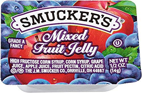 0051500007655 - SMUCKERS MIXED FRUIT JELLY, PORTION CONTROL, 0.5 OUNCES, 200 COUNT