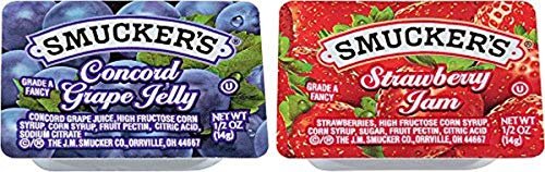0051500007952 - SMUCKERS GRAPE & STRAWBERRY JELLY, 1/2 OZ, 200 COUNT