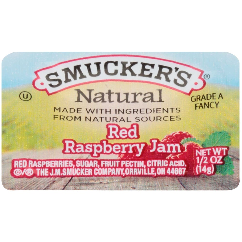 0005150008203 - SMUCKERS NATURAL RED RASPBERRY JAM, 1/2 OUNCE -- 200 PER CASE.