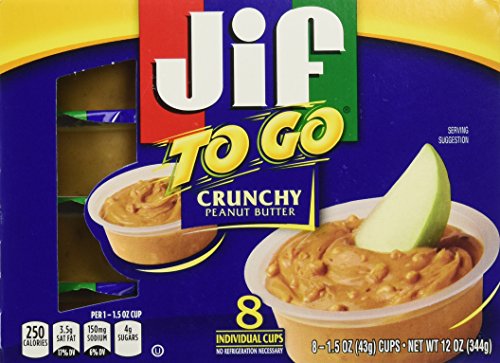 0051500241301 - JIF TO GO CRUNCHY PEANUT BUTTER SPREAD 8 INDIVIDUAL CUPS