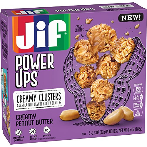 0051500245262 - JIF POWER UPS CREAMY PEANUT BUTTER CREAMY CLUSTERS GRANOLA CLUSTER BITES, 1.3 OUNCE POUCHES (PACK OF 30)