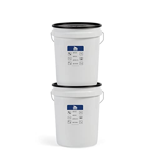 0051596132033 - UNITED SOLUTIONS MIGHTYTUFF, AIRTIGHT PET FOOD STORAGE CONTAINER, GREAT FOR DOG FOOD, CAT FOOD, BIRD SEED, DRY FOOD STORAGE, 2-PACK, 5 GALLON CAPACITY, WHITE CONTAINER WITH BLACK LID
