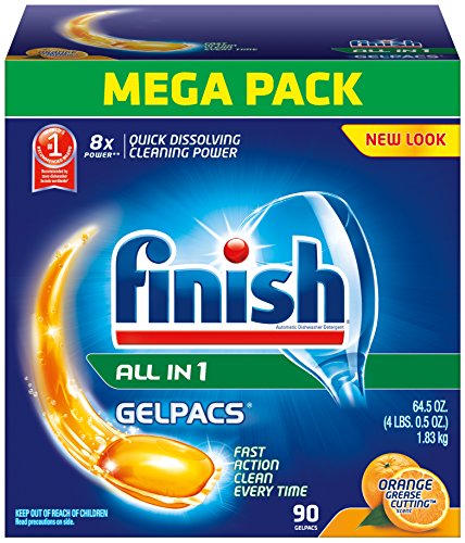 0051700848294 - FINISH GELPACS DISHWASHER DETERGENT, ORANGE SCENT, 90 COUNT (PACKAGING MAY VARY)