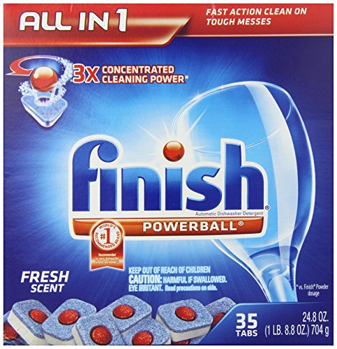 0051700882458 - FINISH POWERBALL TABS DISHWASHER DETERGENT TABLETS, FRESH SCENT, 35 COUNT