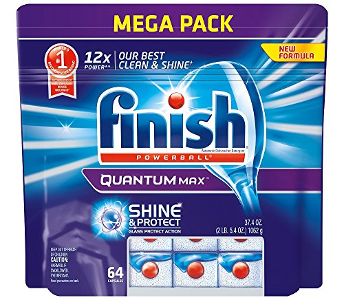 0051700927661 - FINISH QUANTUM MAX SHINE AND PROTECT DISHWASHER DETERGENT TABLETS, FRESH SCENT, 64 COUNT