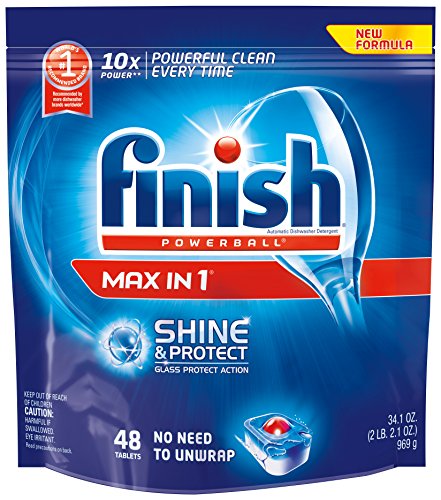 0051700927890 - FINISH POWERBALL TABS AUTOMATIC DISHWASHER DETERGENT, SHINE AND PROTECT MAX IN 1, 48 COUNT