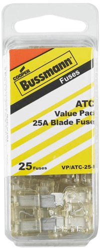 0051712184137 - BUSSMANN (VP/ATC-25-RP) CLEAR 25 AMP 32V FAST ACTING ATC BLADE FUSE, (PACK OF 25)