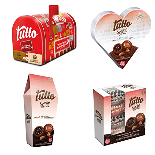 0051817507978 - TUTTO CHRISTMAS VARIETY CHOCOLATE PACK | 4 SPECIAL PACKAGING | INCLUDES 1 FILLED MILK CHOCOLATES CHOCOLATE BOX, 1 FILLED MILK CHOCOLATES PACK 3.33 OZ, 1 FILLED MILK CHOCOLATE HEART AND 1 CHRISTMAS MAILBOX WITH CHOCOLATES