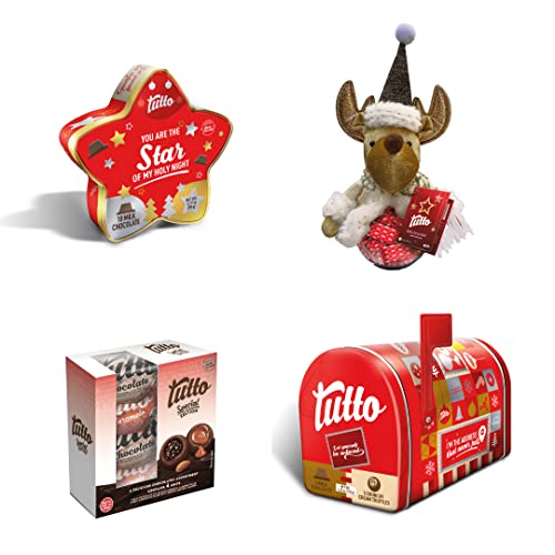 0051817507985 - TUTTO CHRISTMAS VARIETY CHOCOLATE PACK | 4 SPECIAL PACKAGING | INCLUDES 1 FILLED MILK CHOCOLATES CHOCOLATE BOX, 1 CHRISTMAS PLUSH TOY FILLED WITH CHOCOLATES, 1 STAR CAN FILLED WITH CHOCOLATES AND 1 CHRISTMAS MAILBOX WITH CHOCOLATES