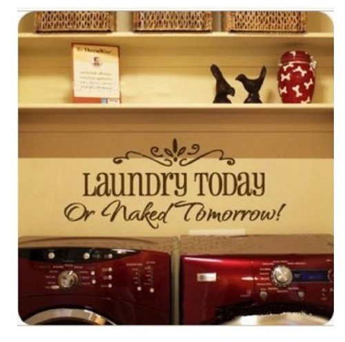 0519114329605 - GENERIC DIY REMOVABLE LAUNDRY ROOM QUOTE DECAL ART VINYL WALL STICKER PAPER LETTERING BLACK
