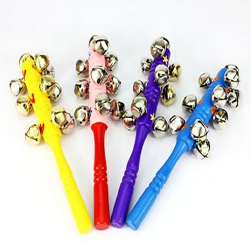 0519249113551 - 1 HAND BELL JINGLE SHAKE BELLS BABY TODDLER MUSICAL HEAR VISION DEVELOP RATTLE TOY ---- RANDOMLY COLOR