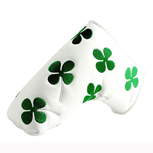 0519373024440 - CRAFTSMAN GOLF GREEN CLOVER BLACK INSIDE WHITE PUTTER COVER HEADCOVER FOR SCOTTY CAMERON PING BLADE