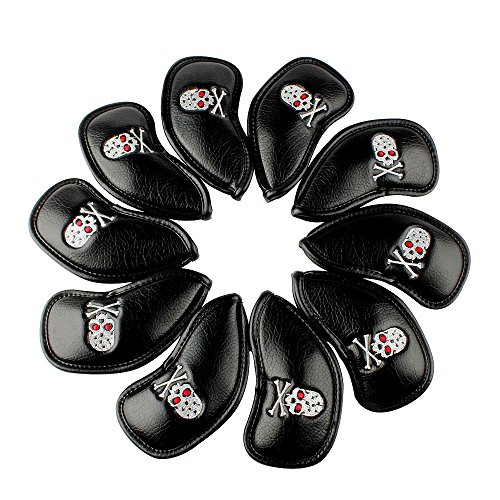 0519373024822 - CRAFTSMAN GOLF NEW BLACK 10X GOLF IRON HEAD COVERS SET HEADCOVERS FOR TAYLORMADE PING CALLAWAY