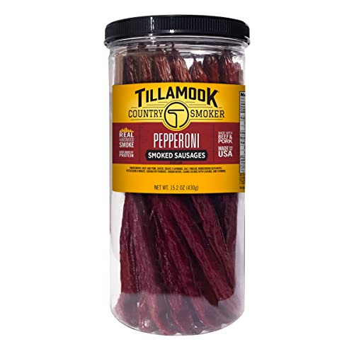 0051943250540 - TILLAMOOK COUNTRY SMOKER - PEPPERONI STICK 20-COUNT .95 LBS-1 LBS BEEF JERKY MEAT SNACK CAMPING HIKING