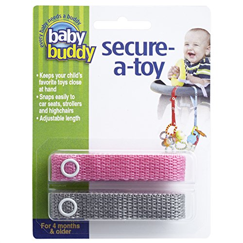 5199905809636 - BABY BUDDY SECURE-A-TOY, PINK/GRAY