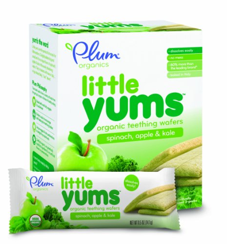 5199906074002 - PLUM ORGANICS LITTLE YUMS TEETHING WAFERS, SPINACH APPLE KALE, 3 OUNCE PACKS (P