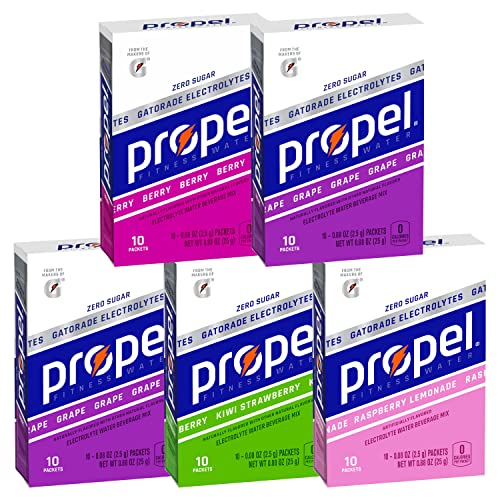0052000042351 - PROPEL POWDER PACKETS FOUR-FLAVOR VARIETY PACK WITH ELECTROLYTES, VITAMINS AND NO SUGAR (50 COUNT)