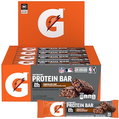 0052000104578 - GATORADE WHEY PROTEIN RECOVER BARS, CHOCOLATE CHIP, 12 COUNT