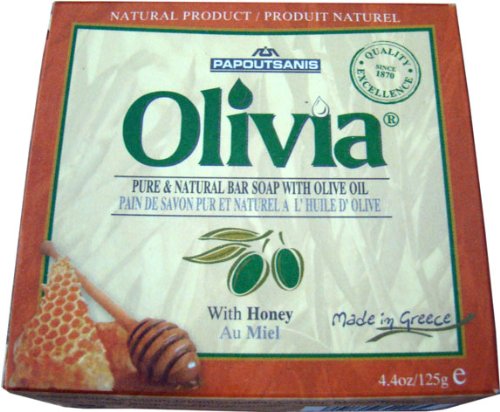 5201109622185 - PAPOUTSANIS OLIVIA PURE GREEK OLIVE OIL SOAP WITH HONEY 125 GRAM BAR