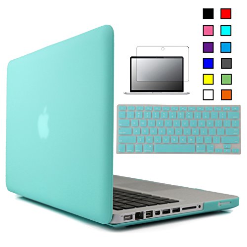 0520151397588 - IBENZER® - 3 IN 1 MULTI COLORS SOFT-TOUCH PLASTIC HARD CASE COVER & KEYBOARD COVER & SCREEN PROTECTOR FOR MACBOOK PRO 13'', TURQUOISE MMP13TBL+2
