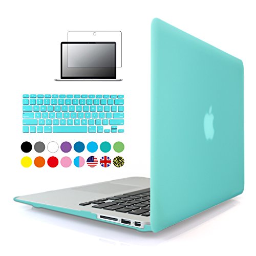 0520151397601 - IBENZER® - 3-IN-1 TURQUOISE SOFT-TOUCH PLASTIC HARD CASE COVER & KEYBOARD COVER & SCREEN PROTECTOR FOR MACBOOK AIR 13'', TURQUOISE MMA13TBL+2