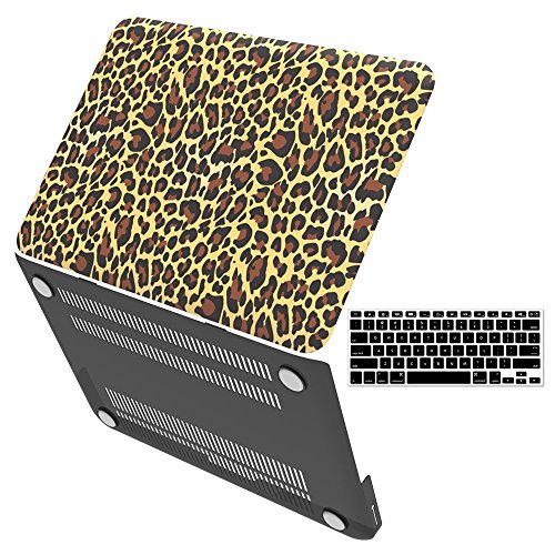 0520151500445 - IBENZER BASIC SOFT-TOUCH SERIES PLASTIC HARD CASE & KEYBOARD COVER FOR APPLE OLD MACBOOK PRO 13-INCH 13 WITH CD-ROM A1278 (YELLOW LEOPARD)