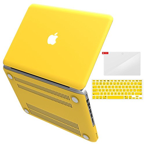 0520151500728 - IBENZER BASIC SOFT-TOUCH SERIES PLASTIC HARD CASE, KEYBOARD COVER, SCREEN PROTECTOR FOR APPLE MACBOOK PRO 13-INCH 13” WITH CD-ROM A1278 (PREVIOUS GENERATION), YELLOW