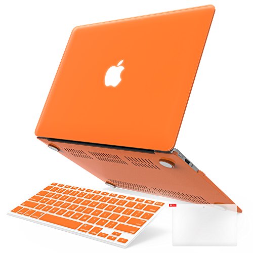 0520151501688 - IBENZER BASIC SOFT-TOUCH SERIES PLASTIC HARD CASE, KEYBOARD COVER, SCREEN PROTECTOR FOR APPLE MACBOOK AIR 11-INCH 11 A1370/1465, ORANGE