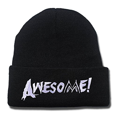 5201836399763 - ZZZB THE MIZ LOGO DANGER I'M AWESOME BEANIE FASHION UNISEX EMBROIDERY BEANIES SKULLIES KNITTED HATS SKULL CAPS