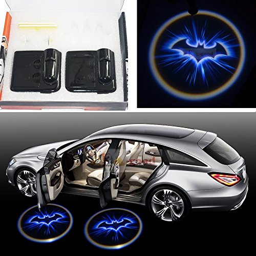 0520744225328 - 2 PICS (ONE PAIR) FOR 3D COOL BAT BATMAN BADGE SHIELD CAR DOOR STEP LED COURTESY PROJECTION LIGHT GHOST WELCOME LOGO SHADOW LIGHT LAMP PROJECTOR