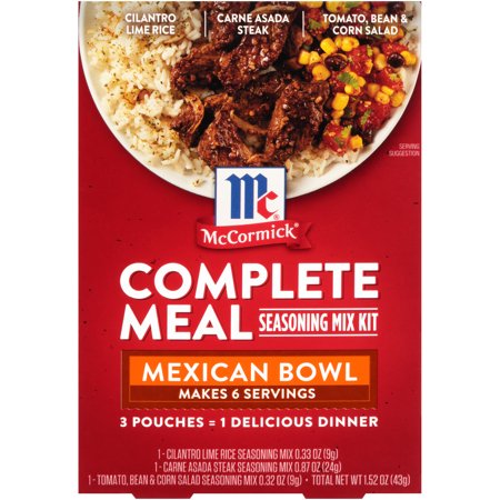 0052100045603 - MCCORMICK MEXICAN BOWL DINNER COMPLETE MEALS, 1.52 OZ